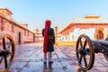 Jaipur City Palace Guard in his traditonal uniform, India