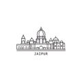 Jaipur cityscape skyline vector logo