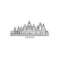 Jaipur cityscape skyline vector logo