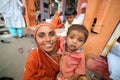 JAIPUR, INDIA - APRIL, 2013: Indian mother and kid