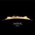 Jaipur India city skyline silhouette black background