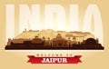 Jaipur India city skyline vector silhouette