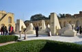 Jaipur, India - December 29, 2014: people visit Jantar Mantar observatory