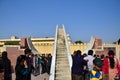 Jaipur, India - December 29, 2014: People visit Jantar Mantar observatory