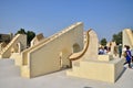 Jaipur, India - December 29, 2014: People visit Jantar Mantar observatory