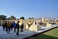 Jaipur, India - December 29, 2014: people visit Jantar Mantar observatory in Jaipur