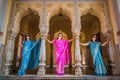 Unidentified women tourist in colorful saree/sari