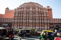 JAIPUR, INDIA - JANUARY 10, 2018: Hawa Mahal is a palace. It is constructed of red and pink sandstone. Royalty Free Stock Photo