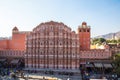 JAIPUR, INDIA - JANUARY 10, 2018: Palace Hawa Mahal. It is constructed of red and pink sandstone. Royalty Free Stock Photo