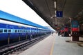 Jaipur, India - January 3, 2015: Passenger on platforms at the railway station of Jaipur