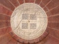 JAIPUR, INDIA - MARCH 21, 2019: close up of a circular sundial, nadi valaya yantra, at jantar matar in jaipur Royalty Free Stock Photo