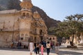 Jaipur, India - March 8, 2020: Hindu Monkey Temple or Hanuman Ji Temple in Jaipur, Rajasthan, India. Tourists visit the grounds