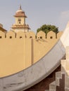 JAIPUR, INDIA - MARCH 21, 2019: part of a sundial used for tracking the movement of the sun at jantar mantar
