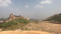 Jaipur, India, November 05, 2019, Amer Fort, remains of serfs on the horizon