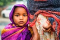 JAIPUR, INDIA - NOVEMBER 9, 2017: Unidentified small Indian girl