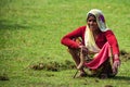 JAIPUR, INDIA - NOVEMBER 9, 2017: Unidentified senior Indian woman