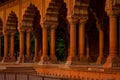 Jaipur, India - September 19, 2017: Muslim architecture detail of Diwan-i-Am, or Hall of Audience, inside the Red Fort