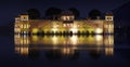 Jaipur Lake Palace (Jal Mahal) at night Royalty Free Stock Photo