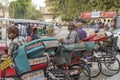 Jaipur March 27 2023 rickshaw drivers at city gate in India
