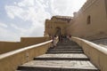 Beautiful old architecture at Amber Palace Jaipur India. Royalty Free Stock Photo