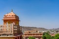 Jaipur, Rajasthan, India - April 23, 2018 : Beautiful view of Amber Sheesh Mahal Garden in Amber Fort Royalty Free Stock Photo