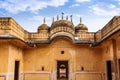 Nahargarh Fort medieval architecture structure made of yellow sandstone at Jaipur, Rajasthan, India