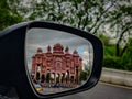 Jaipur's most happening place patrika gate in car's side mirror