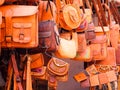 Beautiful bags for sale at the street shop Royalty Free Stock Photo