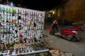 Various shapes and shades of earrings , handicrafts on display for sale