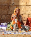 Street woman sells jewells in Jaisalmer