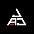 JAJ triangle letter logo design with triangle shape. JAJ triangle logo design monogram. JAJ triangle vector logo template with red Royalty Free Stock Photo