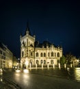 Jakab`s Palace at rainy night Royalty Free Stock Photo