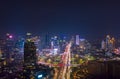 Jakarta city with glowing lights in hectic traffic