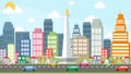 Jakarta City - Monas Cartoon Vector Royalty Free Stock Photo