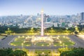 Jakarta city skyline with iconic symbol likes National Monument Monas at night