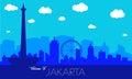 Jakarta City Skyline Silhouette Royalty Free Stock Photo