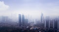Jakarta cityscape covered by air pollution