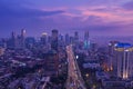 Jakarta cityscape with hectic traffic at evening Royalty Free Stock Photo