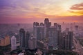 Jakarta downtown with skyscrapers at dusk time Royalty Free Stock Photo