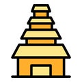 Jakarta house tower icon vector flat