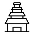 Jakarta house tower icon outline vector. City skyline