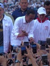 Candidates for President Joko Widodo campaign in front of hundreds of thousands of supporters at GBK Senayan.