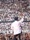 Candidates for President Joko Widodo campaign in front of hundreds of thousands of supporters at GBK Senayan.