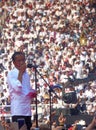 Candidates for President Joko Widodo campaign in front of hundreds of thousands of supporters at GBK Senayan.