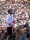 Candidates for President Joko Widodo campaign in front of hundreds of thousands of supporters at GBK Senayan.