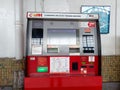 Jakarta, Indonesia, April 26, 2024: Commuter line ticket vending machine