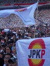 Hundreds of thousands of people attend the Jokowi - Ma`ruf Amin campaign in Senayan.