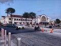 The atmosphere of the old city in front of the old station in the afternoon