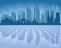 Jakarta Indonesia city skyline vector silhouette