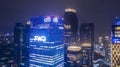 FWD tower with surrounding buildings at night time